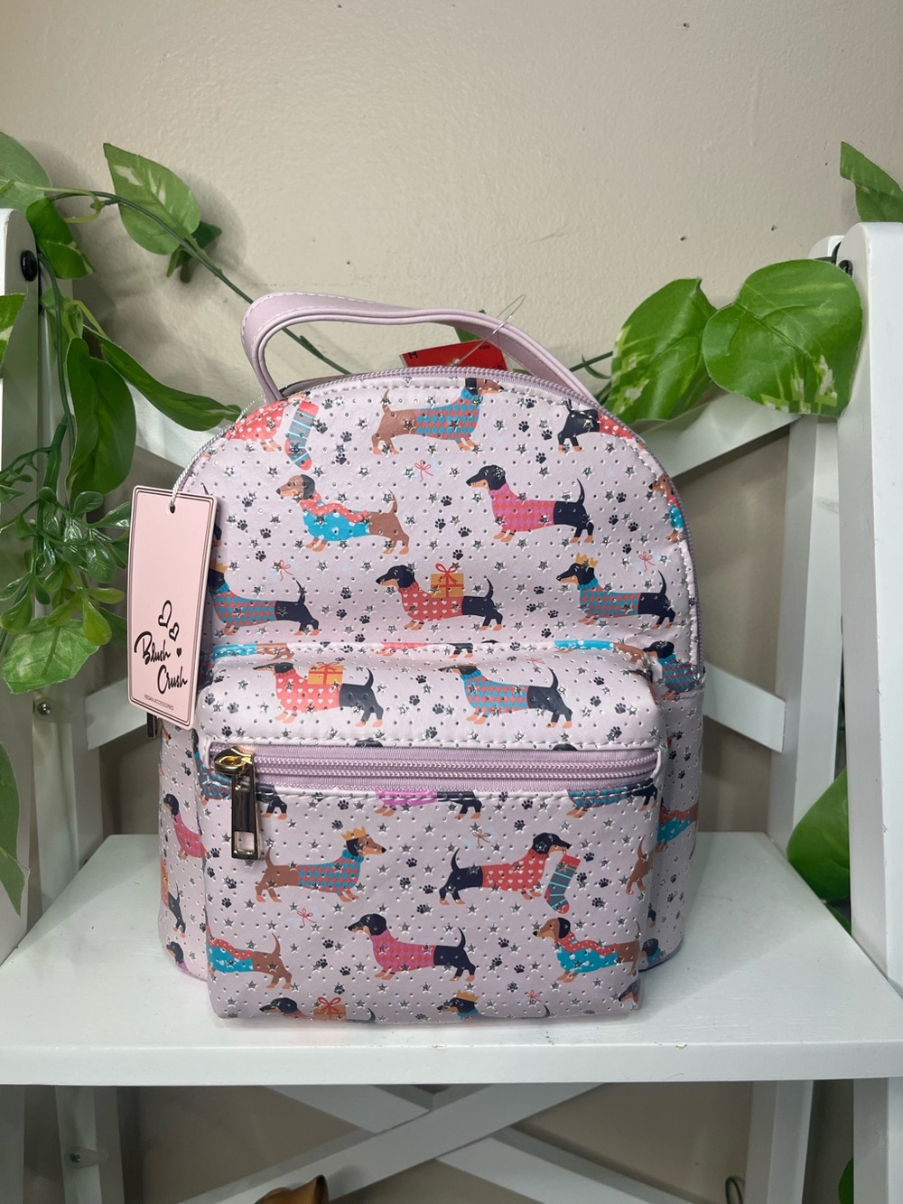 New Blush Crush Dachshund Mini Backpack